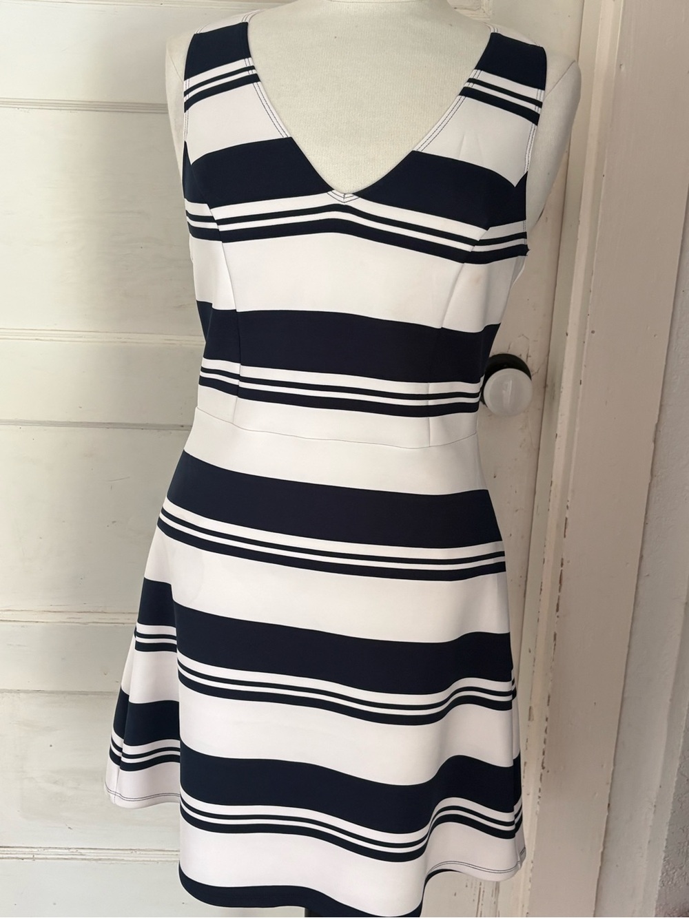 NWT Abercrombie & Fitch Striped Sleeveless Dress L Skater